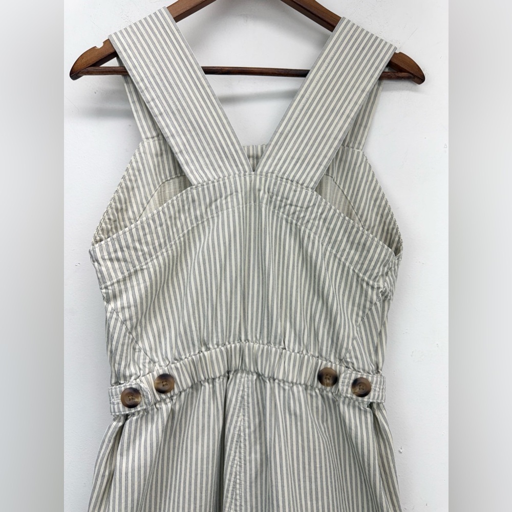Everlane size 4 Women’s Blue White Striped Organic Cotton Linen Blend Jumpsuit - Picture 8 of 11